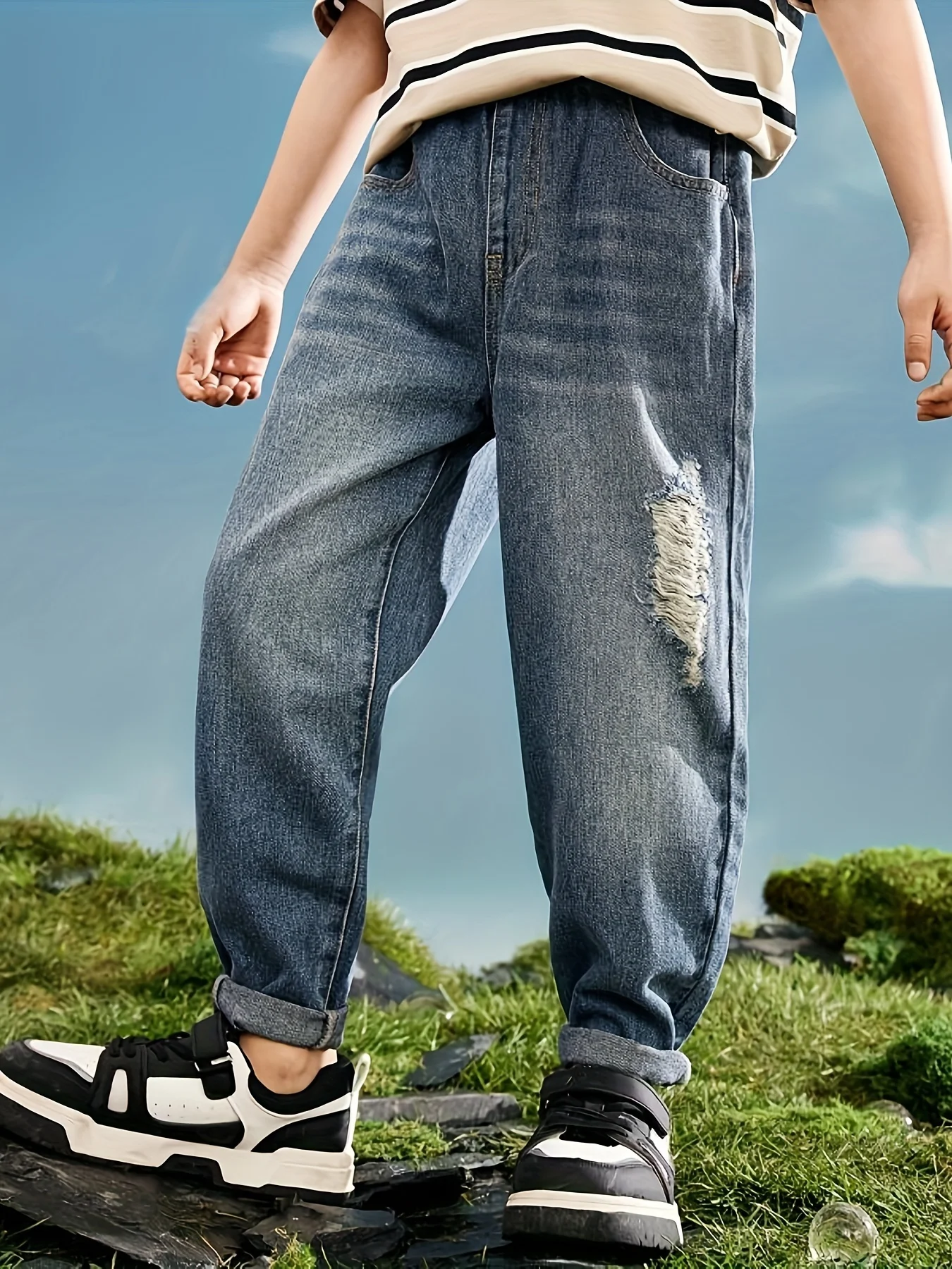 

Kids Skinny Jeans Boys Denim Clothing Bottoms Casual Wear Trousers Children Fashion Pants Garments Jeans 4-11 Years