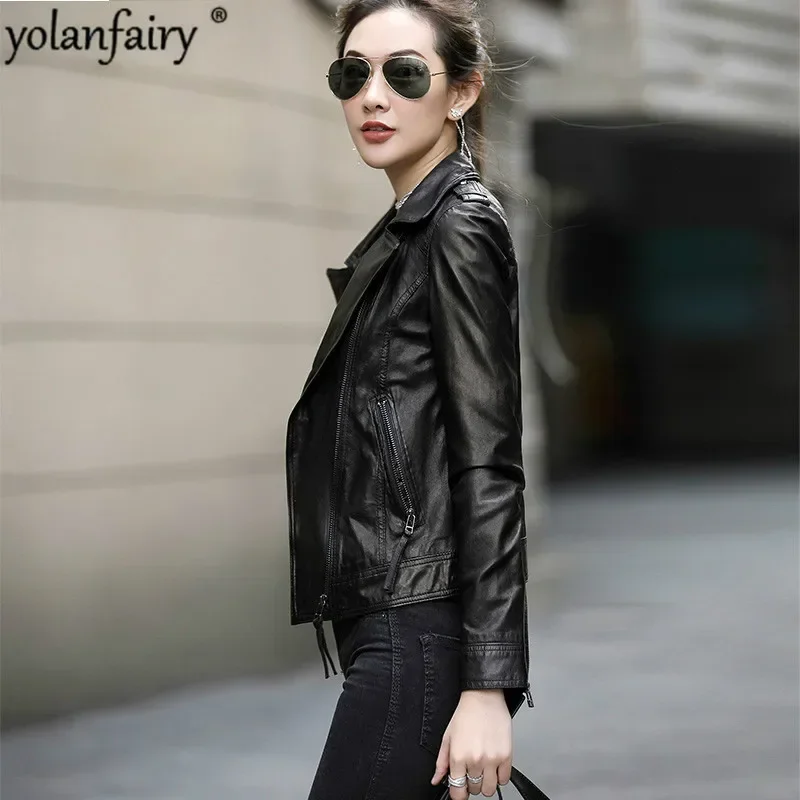 Leather Jacket Women 2020 Sheepskin Genuine Leather Jacket Motorcycle Real Leather Jacket Clothes Chaqueta Mujer OT1703 YY621