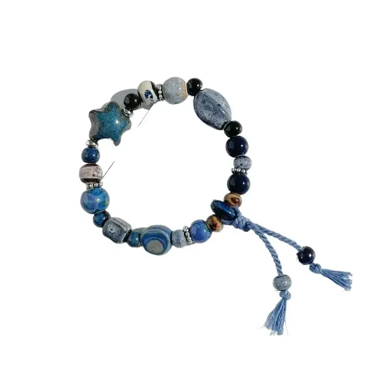 Cute Celestial Star Ceramic Beads Bracelet Handmade Friendship Jewelry Gift For Women Girls Bestie