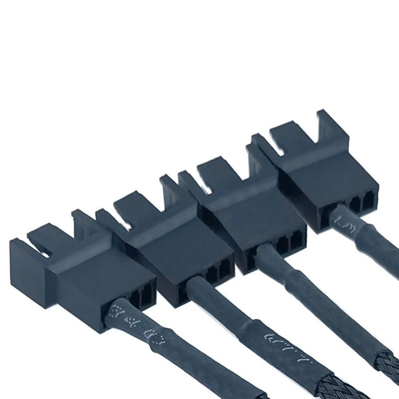 For SATA to 4 Pin Fan Adapter 1to 4Way 15 Pin SATA to 12V PC Case Fan Splitter Extension Power Cable Adapter