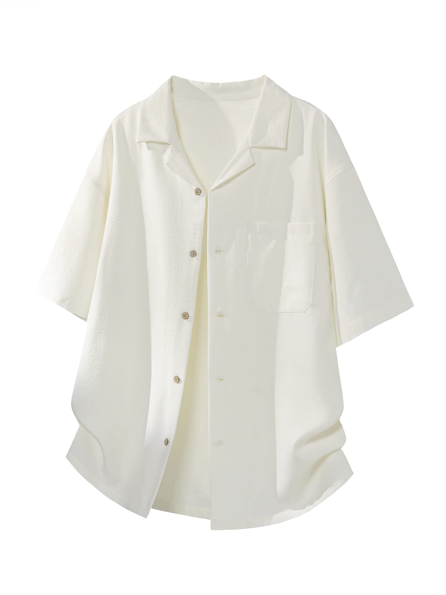 

Men's Loose Fit ort Sve irt Linen-Like Fabric Lightweight Casual Sle Summer irt Classic Collar Open Cardigan