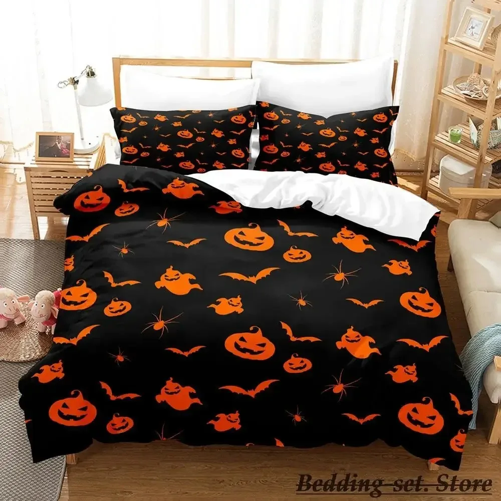 

Halloween Flying Vampire Bedding Set Single Twin Full Queen King Size Bed Set Adult Kid Bedroom Duvetcover Sets Anime Bat