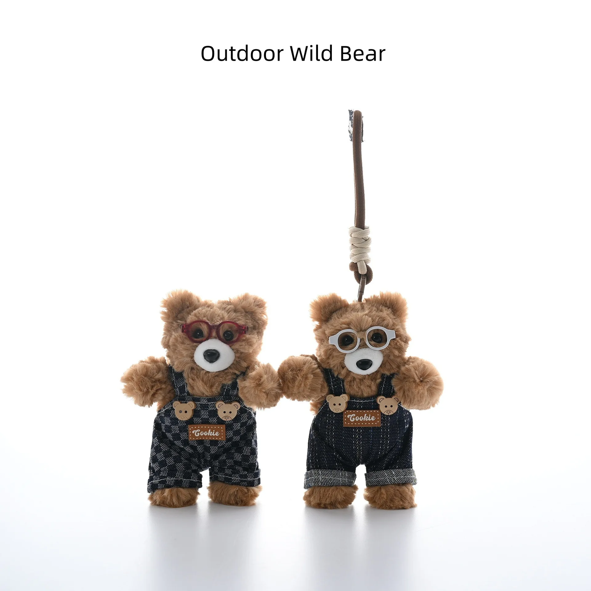 アウトドア野生のクマのバッグペンダントキーホルダーぬいぐるみ誕生日プレゼント人形マシン