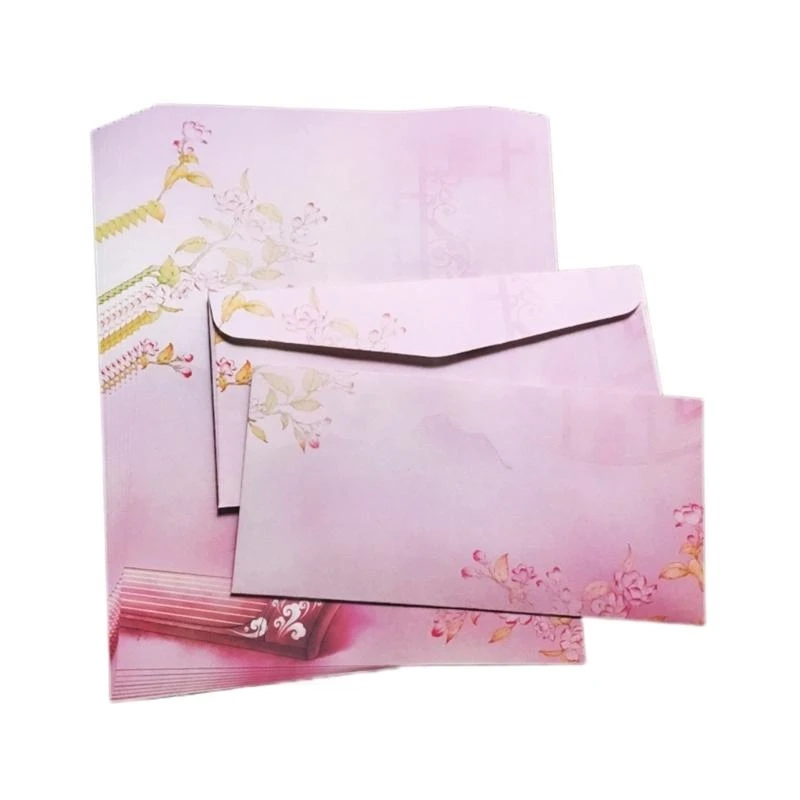 Color Both Side Letter Paper Stationery Writing Paper and Envelopes Set Gift