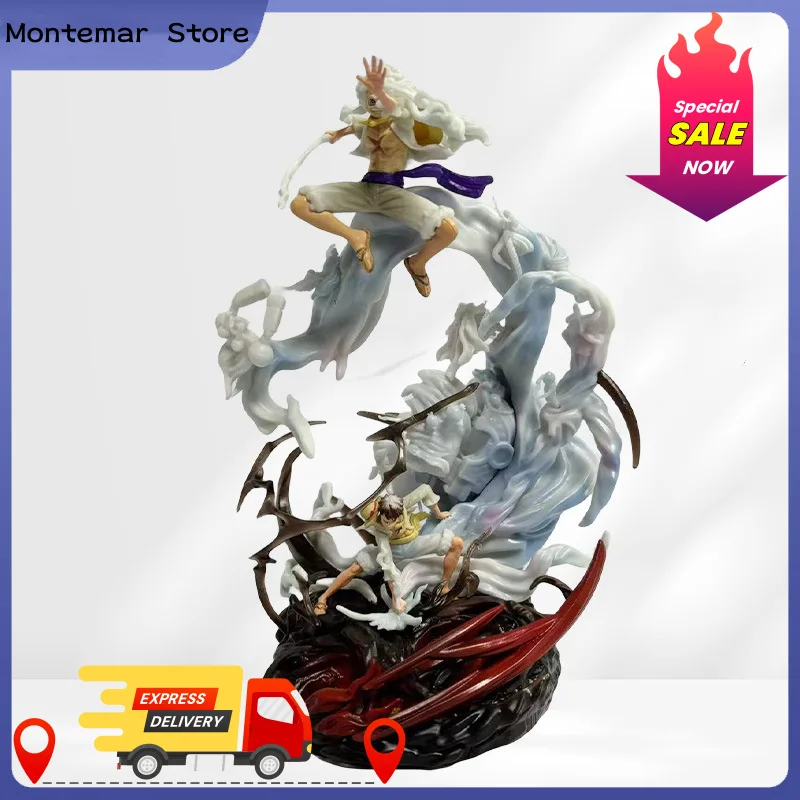 Gk G5 لوفي Lz الشمس الله التفاصيل تصور شخصيات كرتونية استيقظ مع الفاكهة الأساسية نموذج تمثال حلية جمع اللعب أ