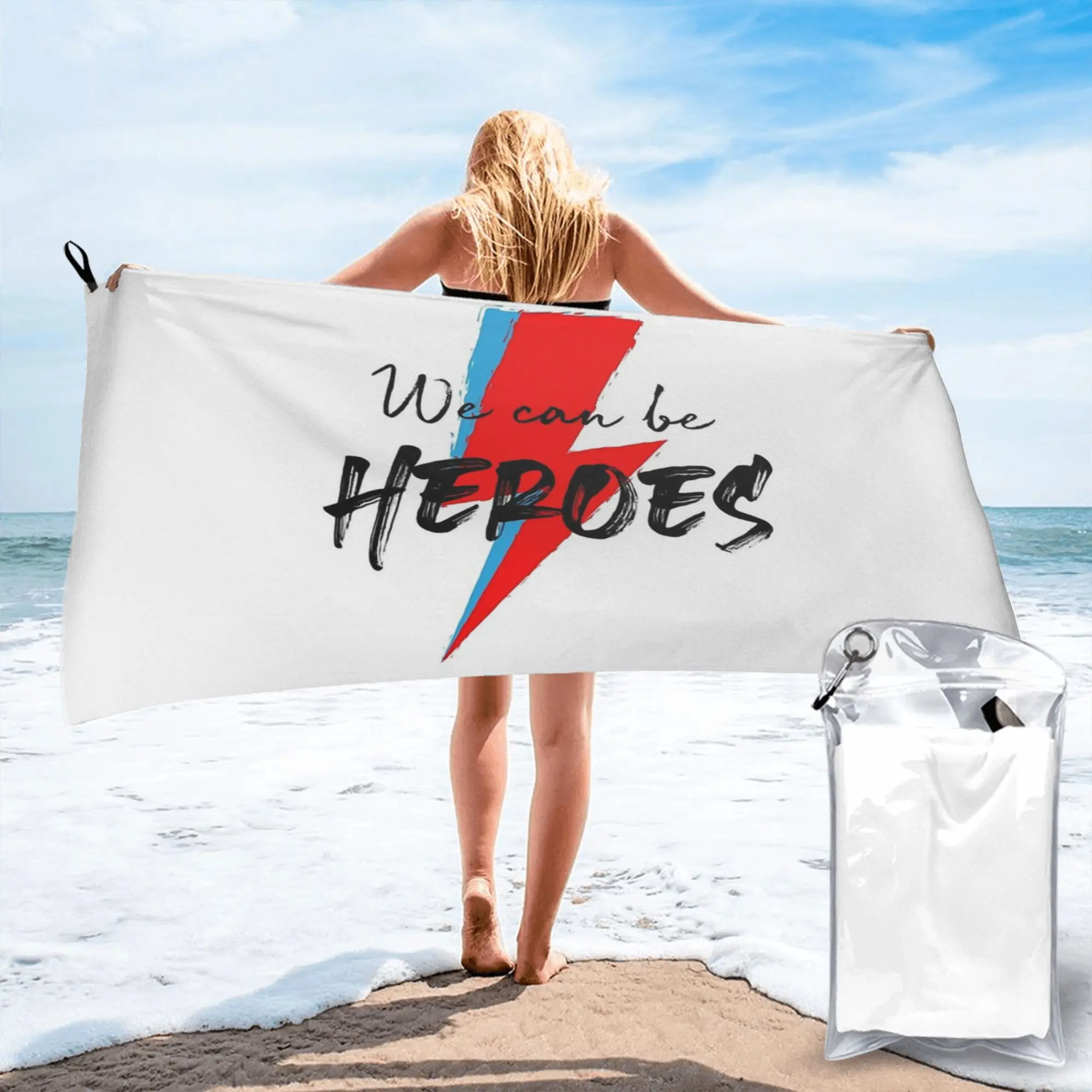 We can be heroes Bowie Beach Towel Soft Microfiber Quick Dry Absorbent Quick Towels For Mountain Climbing