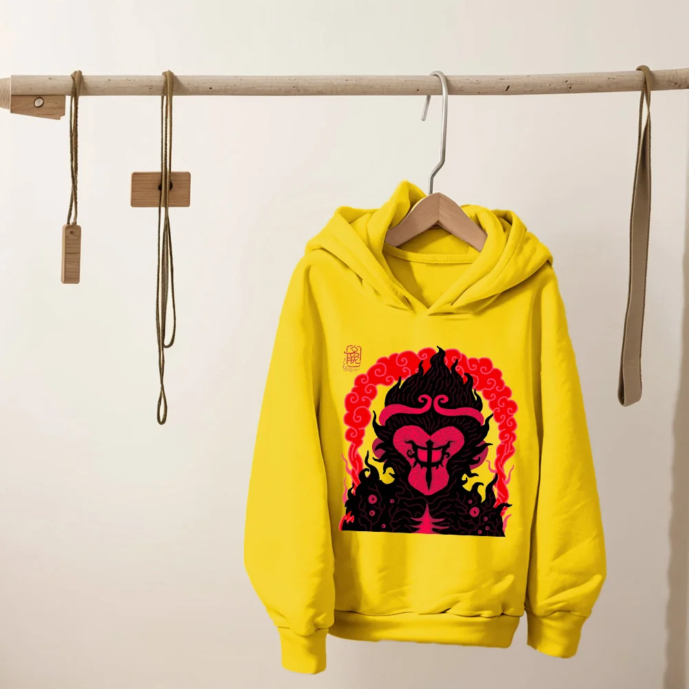 

Autumn and winter children hooded hoodie boys and girls clothing vitality street fan fashion hoodie personality Wukong printing