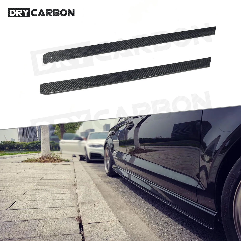 

Carbon Fiber Side Skirts Door Flaps Blade for Audi A3 Sline S3 RS3 Sedan 4 Door 2017 2018 2019 Fender Aprons Car Styling FRP