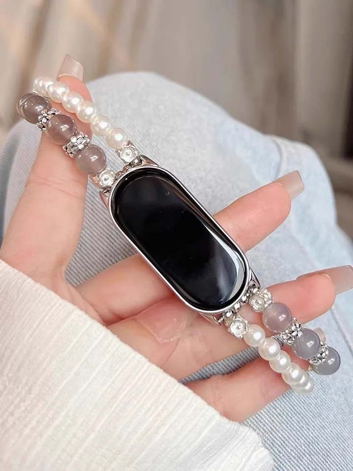 

Ремешок с двойной цепочкой из кристально-серого агата, подходит для Xiaomi Band 8Pro/9Pro, для Mi Band 3/4/5/6/7,8/8NFC/9/9NFC/10/10NFC, для Redmi Watc