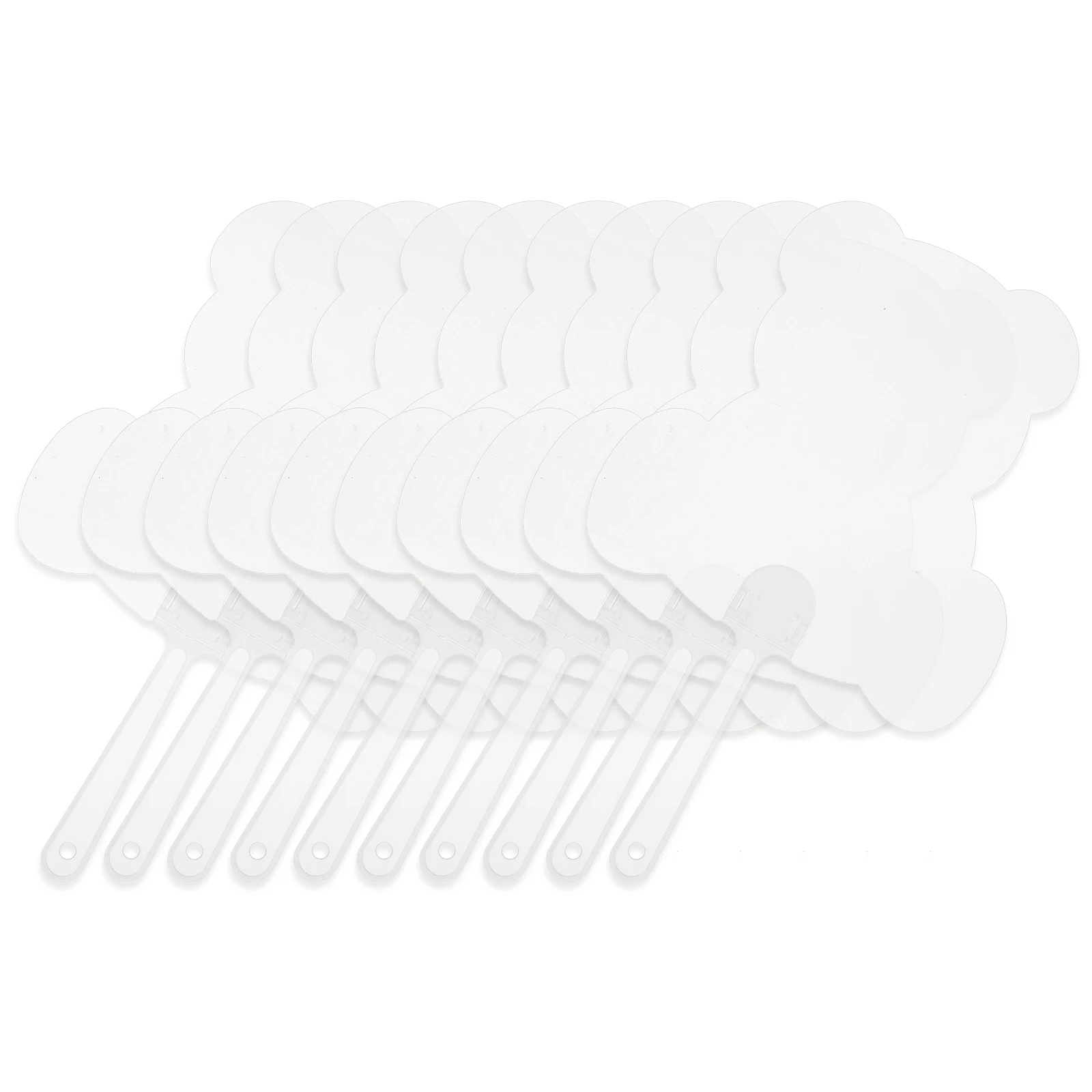 

10 Pcs Transparent DIY Graffiti Fans Blank Plastic Bear Shaped H Fans Children PET Painting Projects HomeDecoration