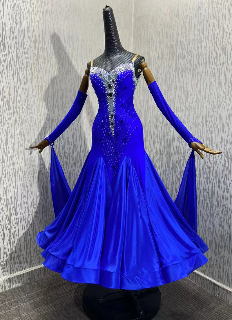 ผู้ใหญ่ห้องบอลรูมเต้นรําชุดสําหรับการแข่งขันเต้นรําบอลรูมเต้นรําเครื่องแต่งกายมาตรฐานชุดเต้นรําผู้หญิงการแข่งขัน 2025