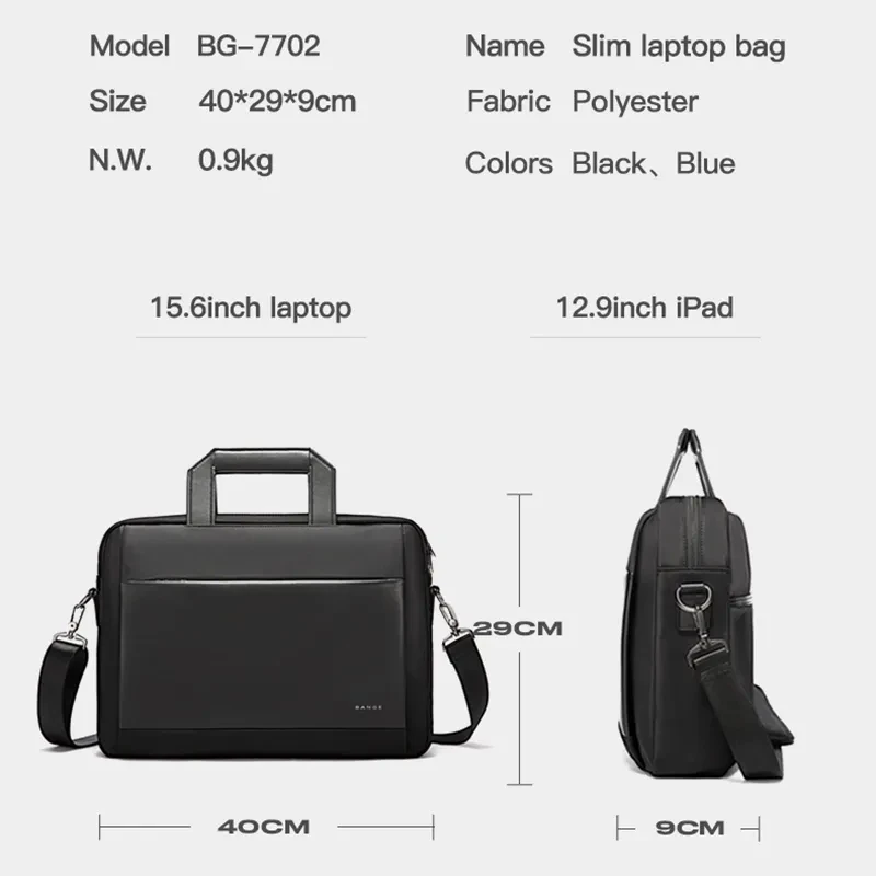 Bange 15,6 Laptoptasche Aktentasche für Männer Retro Reise Messenger Mann Taschen in hoher Kapazität Computer Umhängetasche männliche Aktentasche