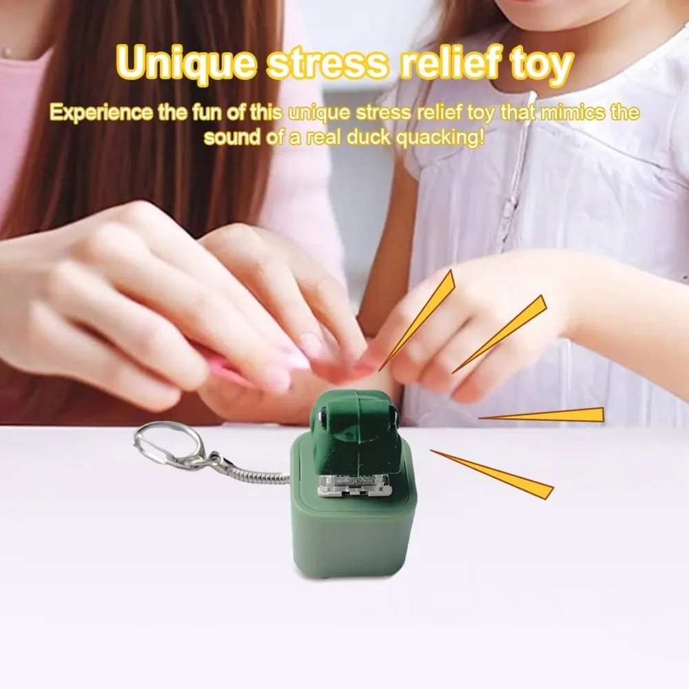 Rechargeable Croaking Frog Keychain Key Button Stress-Relieving Clicky Keyboard Frog Croaking Fidget Pass The Time