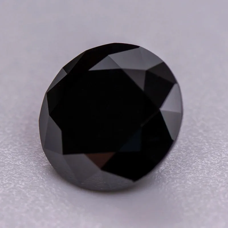 Moissanite diamante colore nero rotondo pietra preziosa coltivata in laboratorio per donne fai da te anello collana orecchini materiali principali con certificato GRA