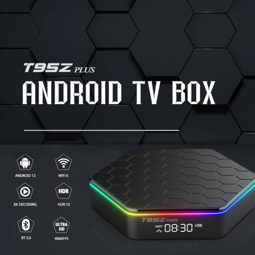 T95Z Plus Android12 WIFI 6 Smart TV Box Allwinner H618 Quad Core 6K HD BT5.0 4G/64G Media Player Fast Set Top Box PK T95