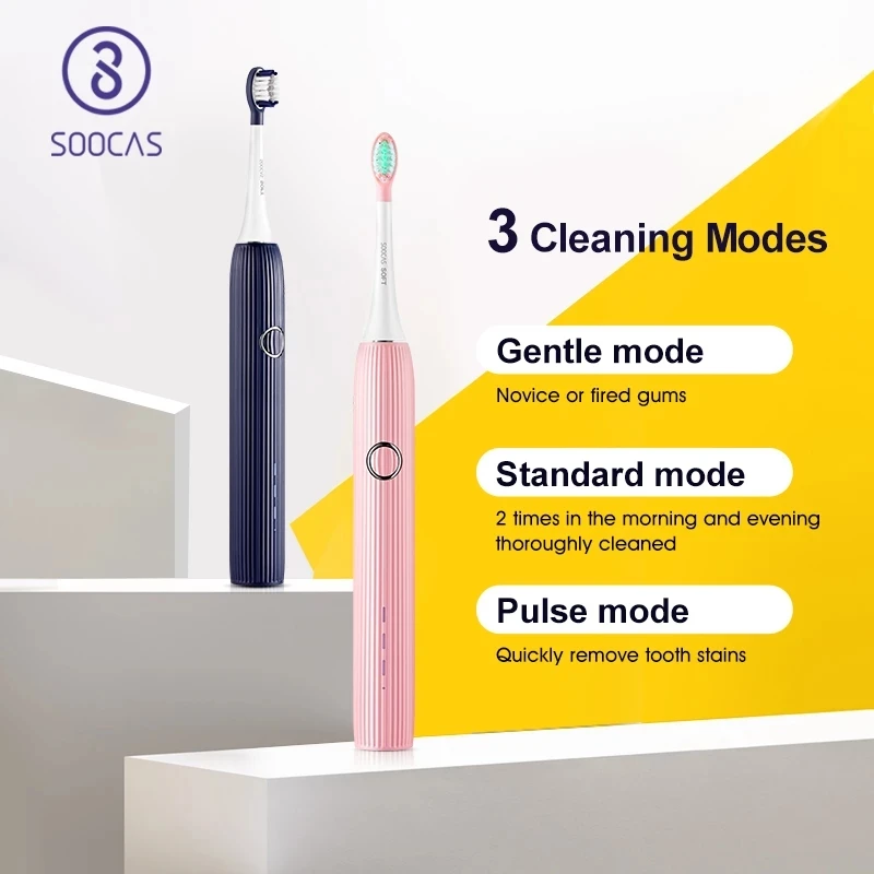 SOOCAS V1 Electric Sonic Toothbrush TYPE-C Charging Automatic Toothbrush Soft Hair Replacement Brush head Adult Teeth Whiteing