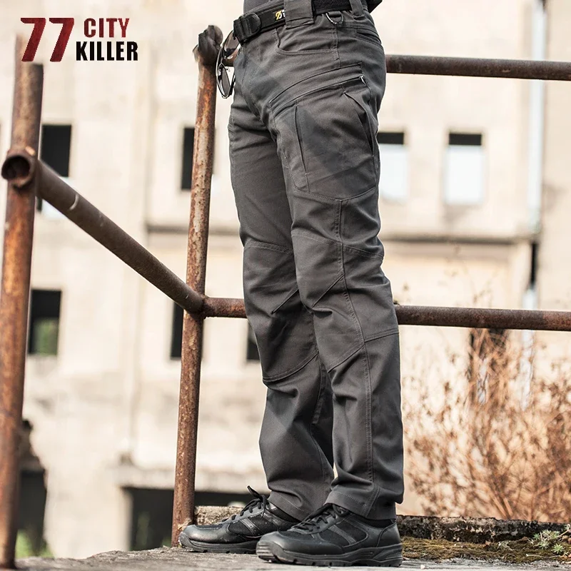 Pantalones tácticos para hombre, impermeables, resistentes al desgaste, pantalones militares de combate SWAT, pantalones para correr de escalada con múltiples bolsillos, pantalones Cargo para hombre