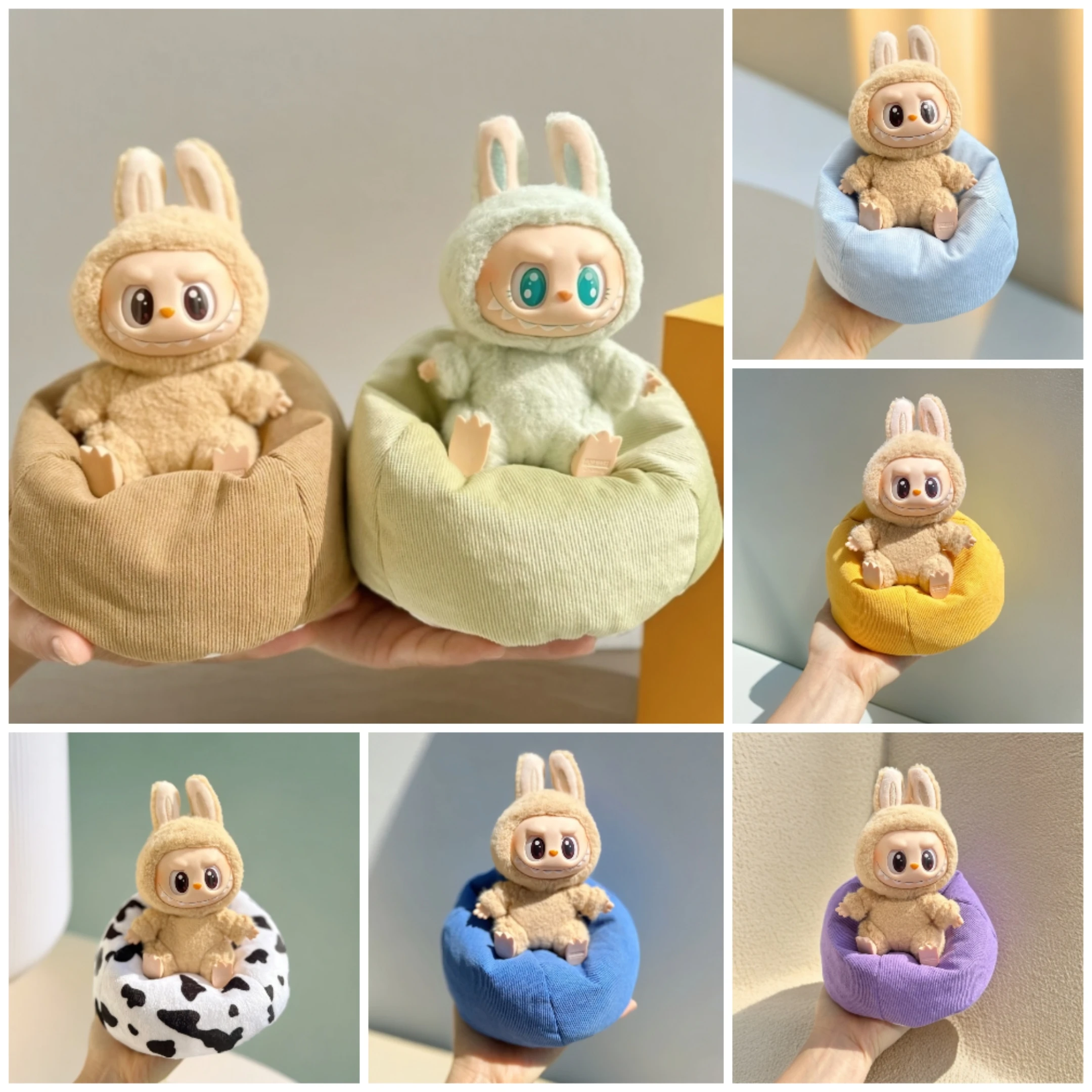 

For 17cm Labubu Mini Sofa Bjd Doll Room Decoration 2nd Generation Sitting Party Series Doll Sofa Car Mini Sofa Bed