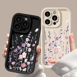 Soft Flower Case For iPhone 16 Pro Max Cover iPhone 15 13 14 12 11 Pro 16 Pro 16e 17 Air 16promax Fundas Shockproof Phone Bumper