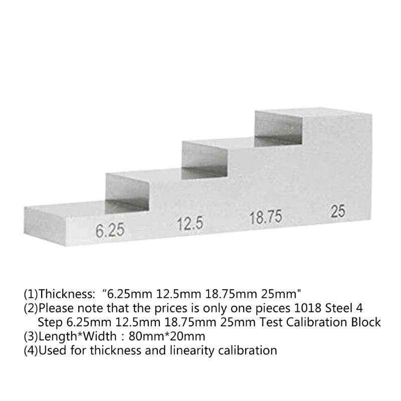 5 Step Test Calibration Block 4 Step Wedge for Thickness and Linearity Calibration for Ultrasonic Thickness Gauge in NDT Testing