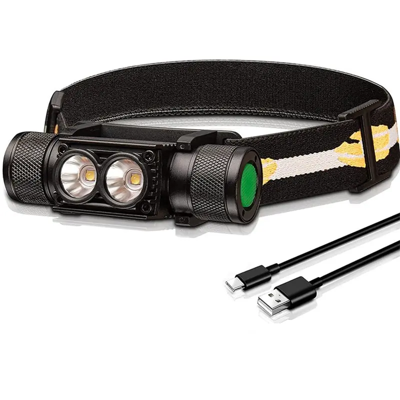 IALJ-H25L Camping Headlight USB Powered Rechargeable No Battery 1000LM Dual High CRI 5000K Head Torch