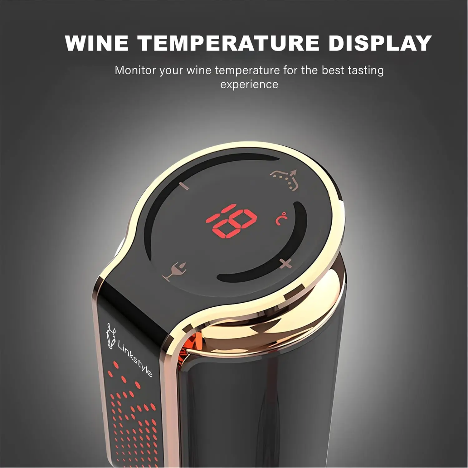 LINKSTYLE TRIOVINO, Luxurious 3-in-1 Electric Wine Aerator, Dispenser and Vacuum Saver - For Improving Taste, Aroma