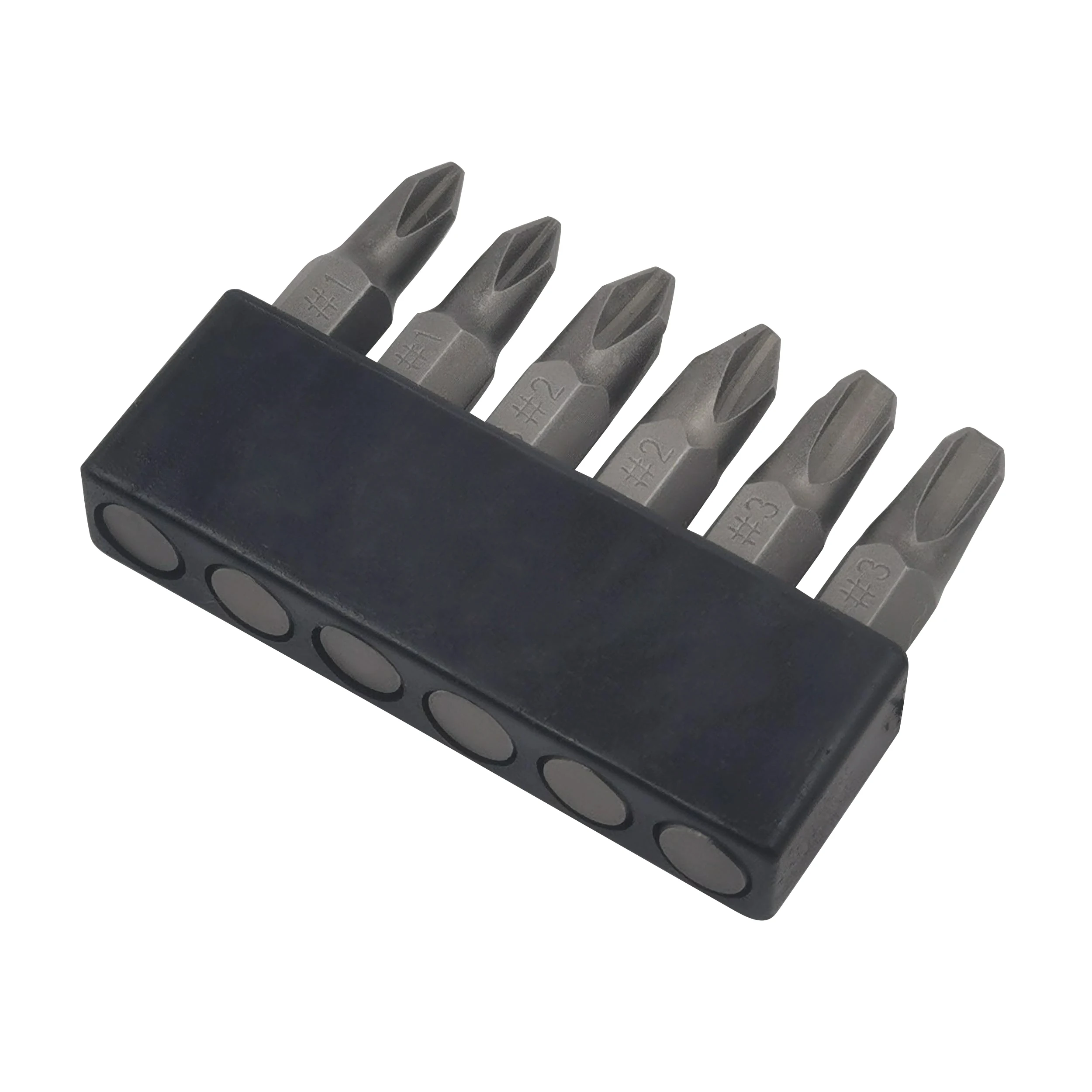 6-teiliges 35-mm-JIS-Schraubendreher-Bit-Set mit magnetischer Spitze, 1/4 Sechskantschaft, S2-legierter Stahl und 6-Slot-Aufbewahrungsstreifen – perfekt für Japanisch – Detail 1