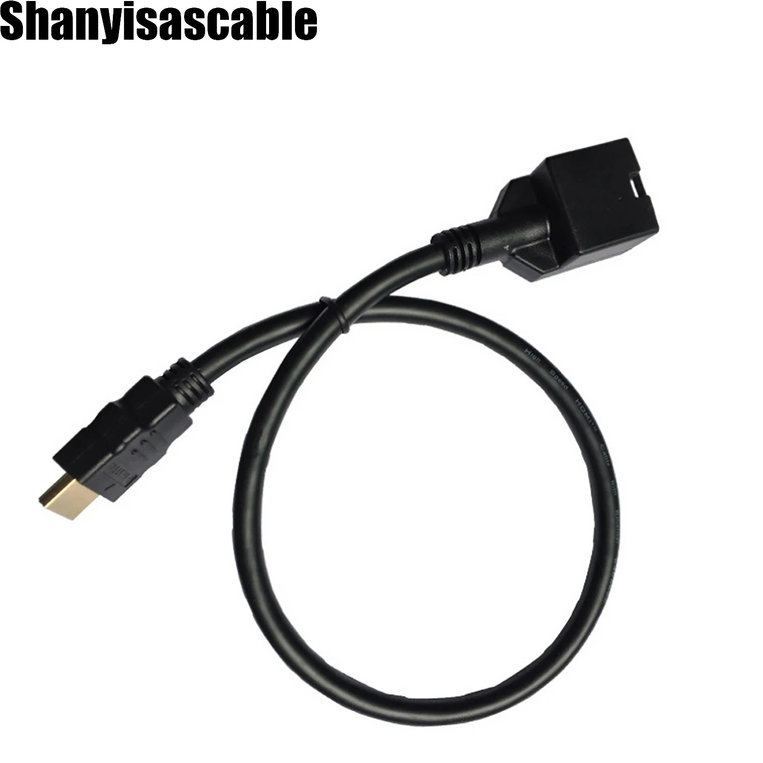 

0.5M High Speed HDMI E type 19P female black molding to HDMI A type male black molding with Ethernet video cable