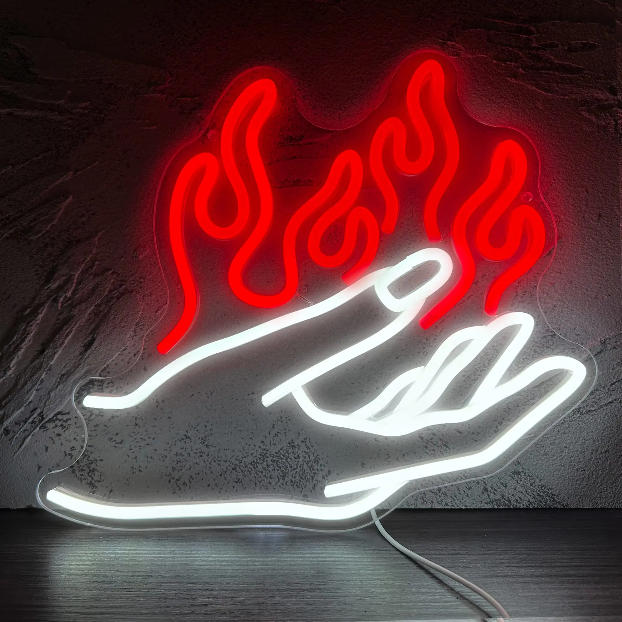 

Hands on Fire Led Neon Sign Lights Bedroom Letters USB Game Room Bar Party Indoor Home Arcade Shop Art Wall Decoration