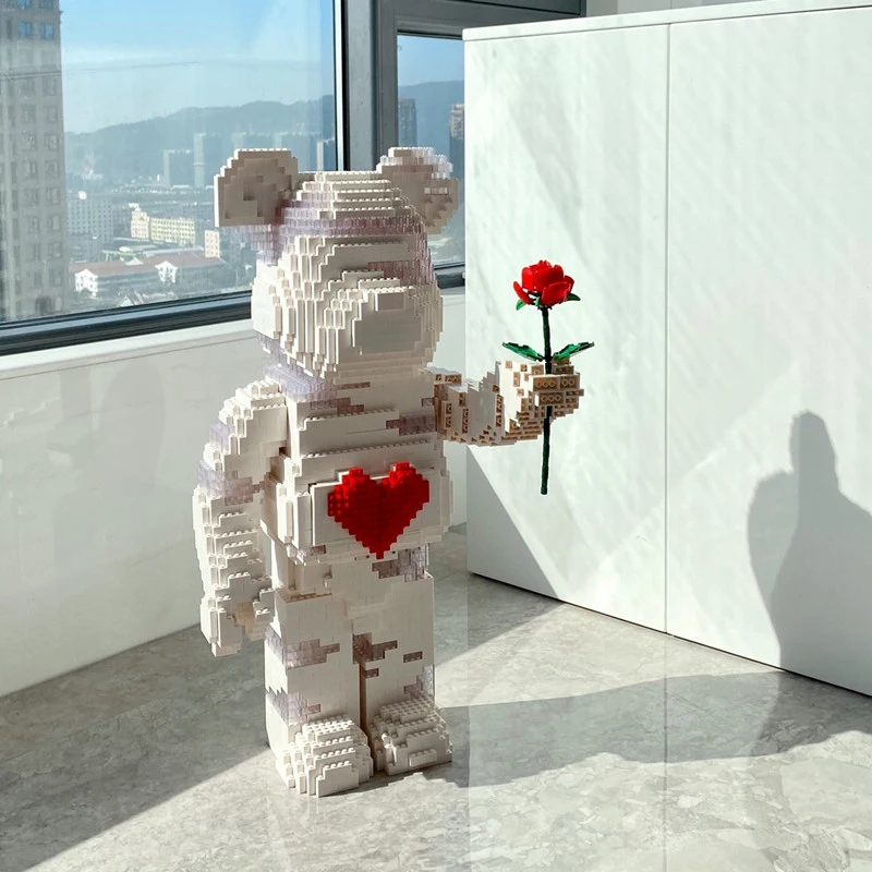 

VOCKOO Creative series 73CM high super violent bear 2888pcsDIY educational model building block toy for lover birthday gift