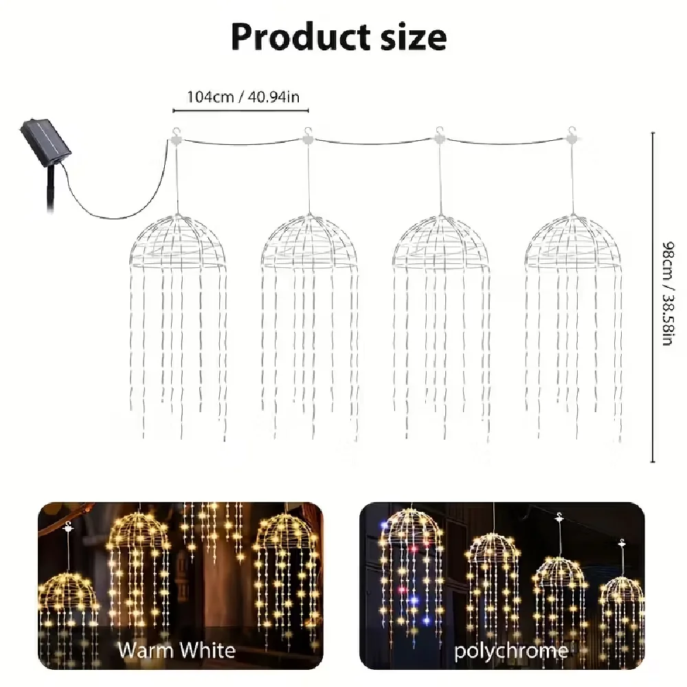 Solar Jellyfish Lights 4/6 pcs Solar Waterproof Outdoor Hanging Home Garden Decoration Lights With 8 Modes for Courtyard Trees image 5