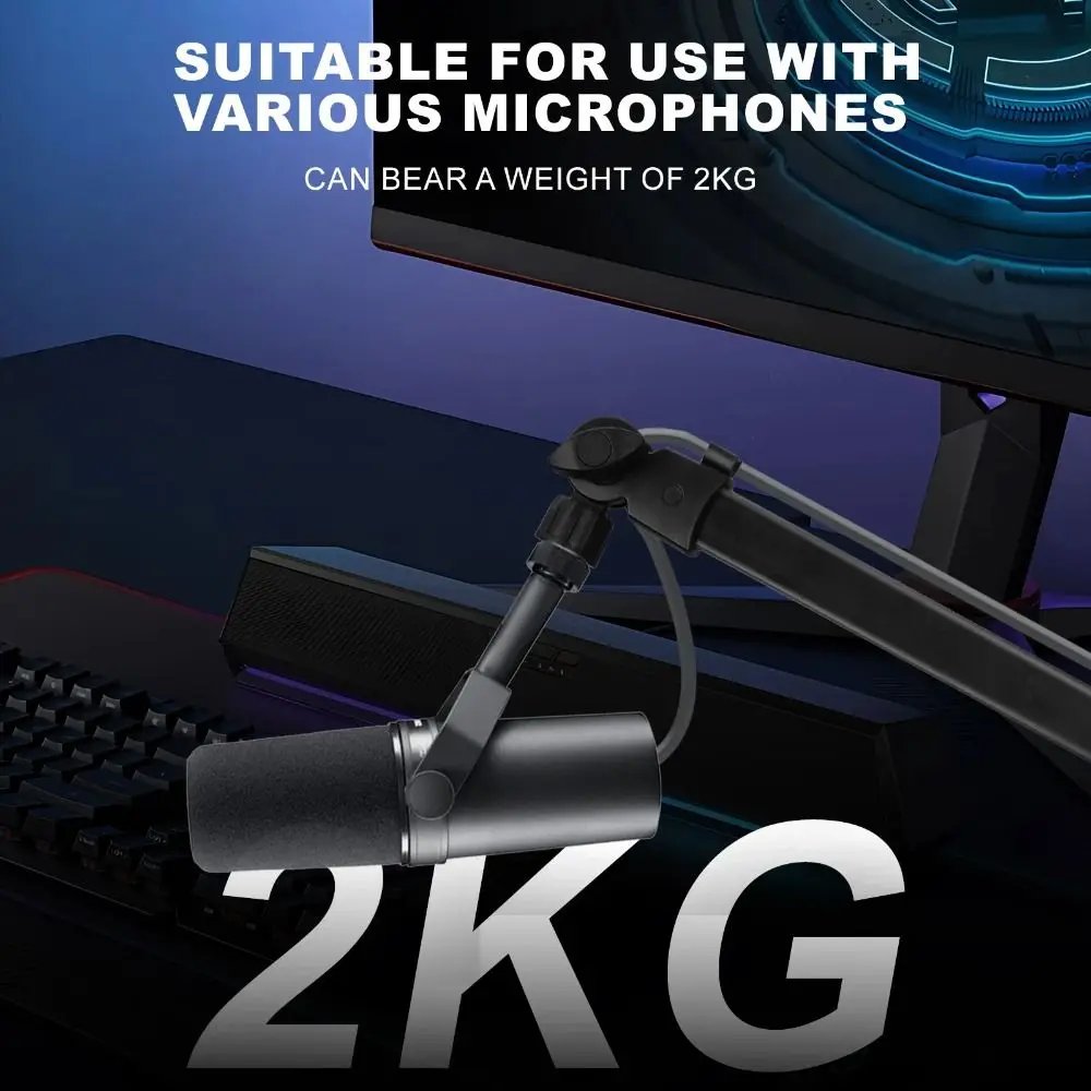 

Professional Grade 360° Rotation Microphone Boom Arm Sturdy Adjustable Arm Mic Stand Universal Mic Desk Mount Home Office