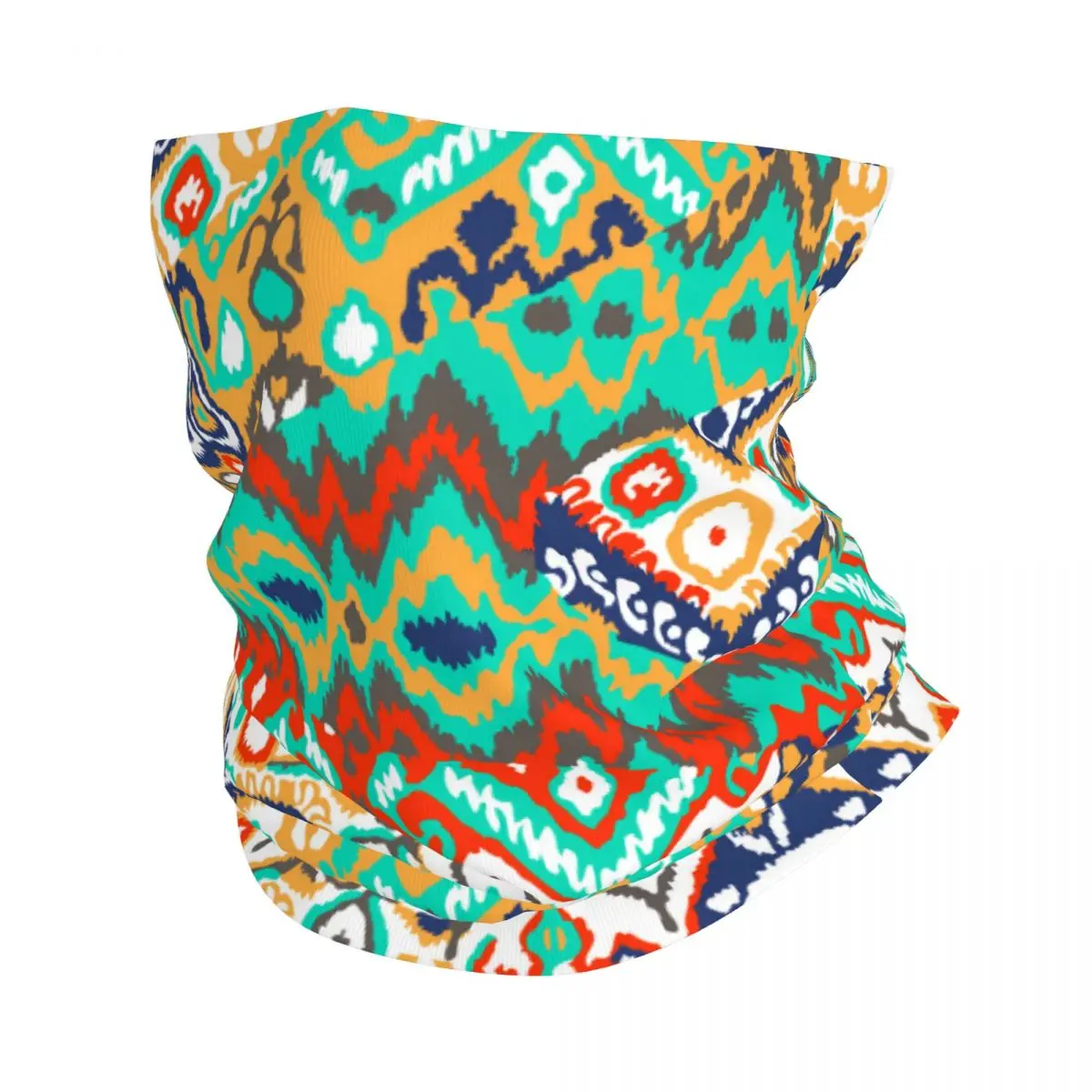 Ethnic Bohemian Pattern Zigzag Thin Wrap Scarf Bandana Neck Gaiter Face Cover Headband