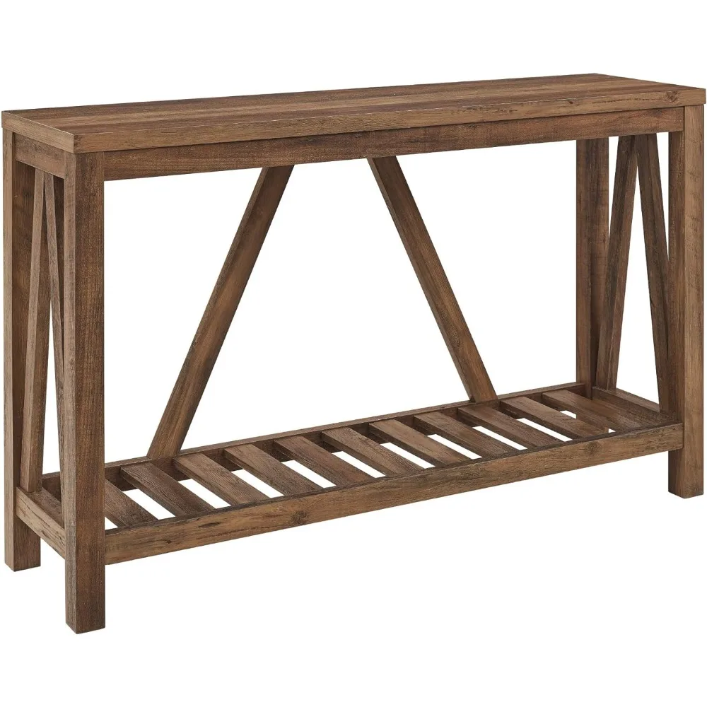 Modern Farmhouse Accent Entryway Table Entry Table Living Room End Table, 52 Inch, Rustic Oak