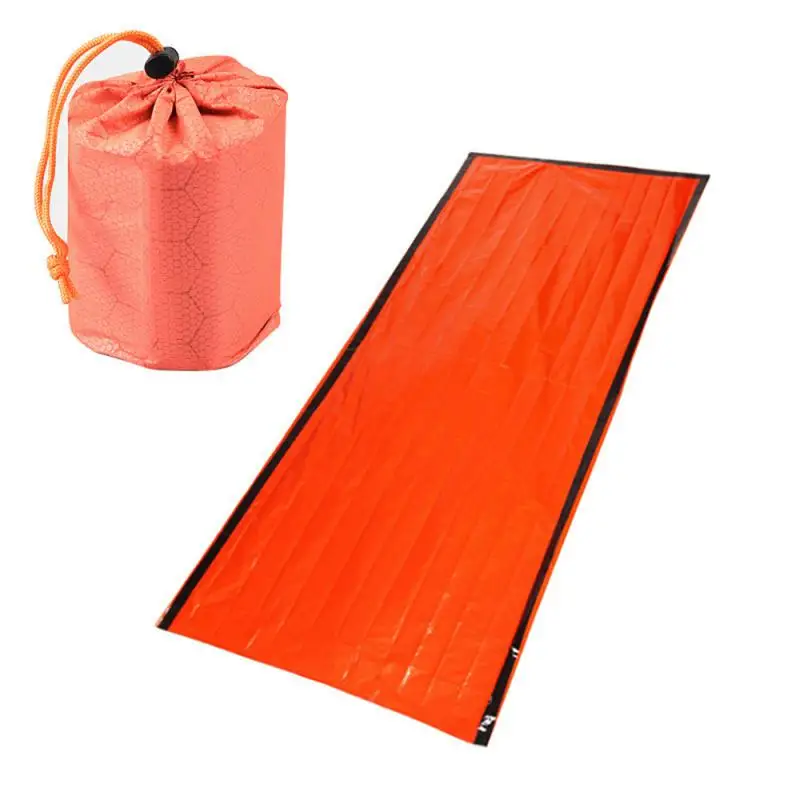 Orange Outdoor Sleeping Bag Beautiful Sleeping Bag Pe Aluminum Film Sports First Aid Tent. 115g Warm Emergency Sleeping Bag Warm