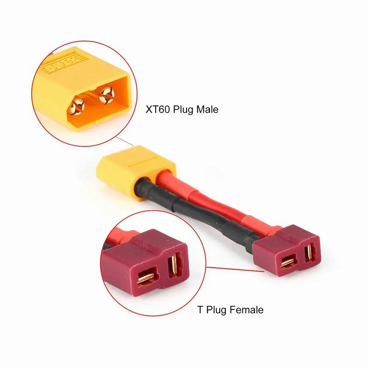 

XT60 Male To Female T-Connector / Adapter (Deans plug) RC Lipo / NiMH ESC NEW Plug Female Wire Connector