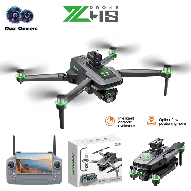 ZH8 Drone Professional HD Dual Camera UAV LCD Rc Brushless Quadcopter Optical Flow Positioning Aerial Photography Toys Airplane