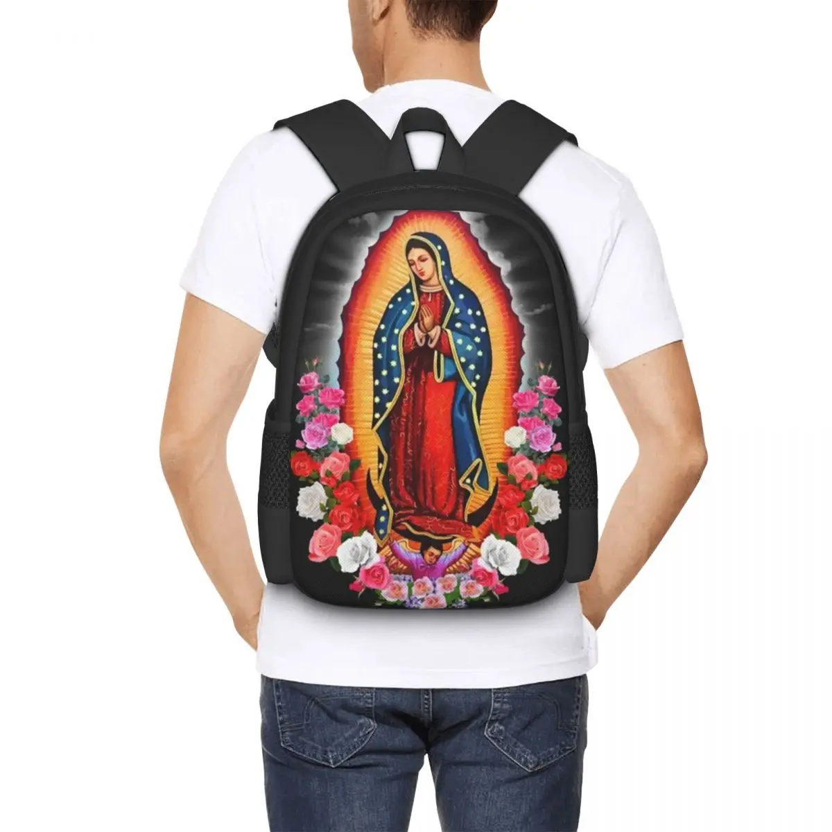 

Virgin Mary Of Guadalupe Mexico Catholic Saint Student Backpack School Bag Hiking Travel Daypack for Bookbag Shoulder Bags