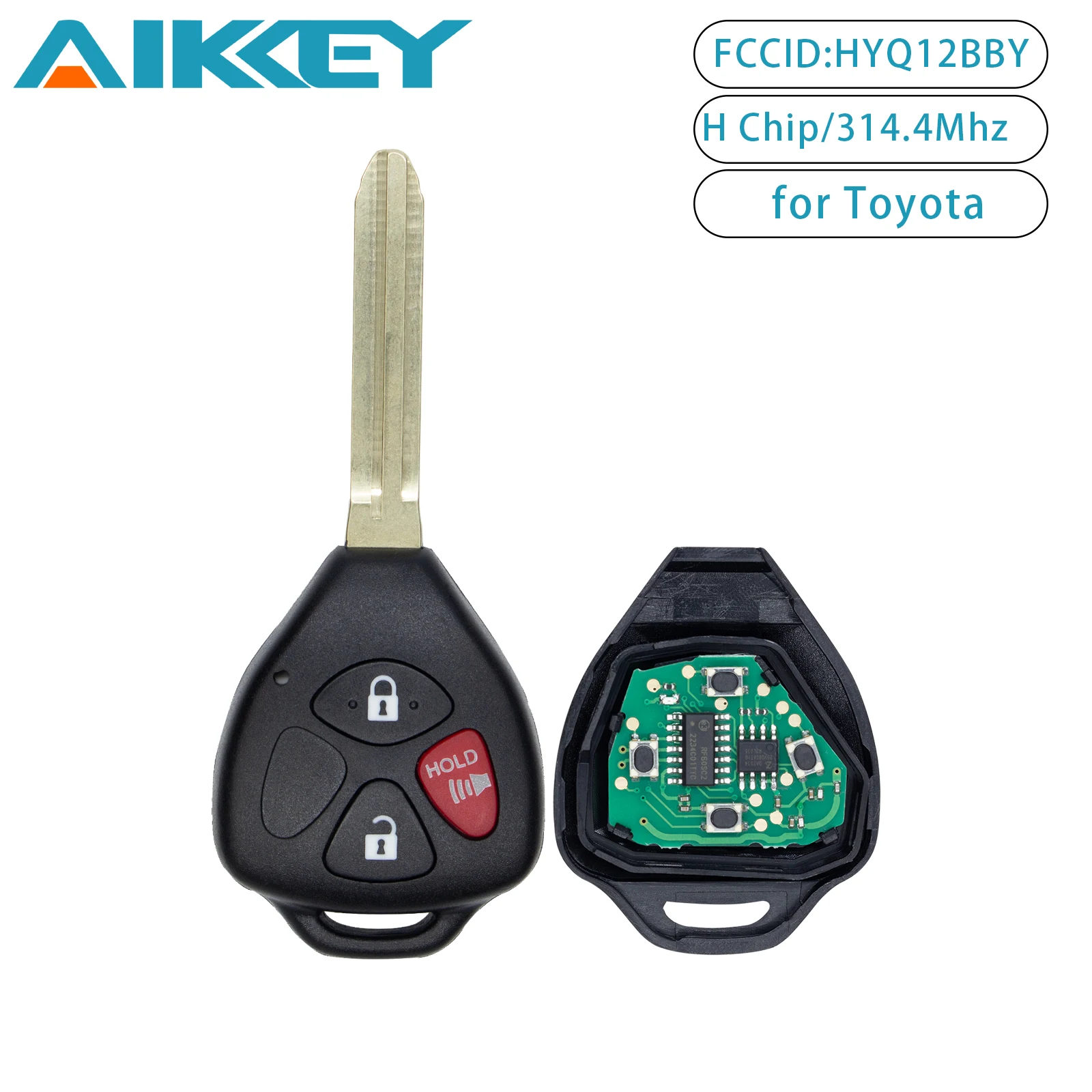 FCCID:HYQ12BBY Remote Car Key Fob 314.4MHZ H Chip for Toyota Yaris 2015 2016 2017 2018 Control Key Replace Accessories