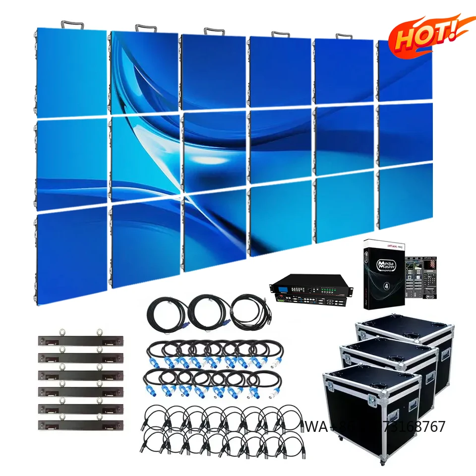 Pantalla LED de Alquiler para Interiores P3.91 P2.9 de 500*500mm, Personalizada, de Aluminio Fundido a Presión, Portátil, con Acceso Frontal