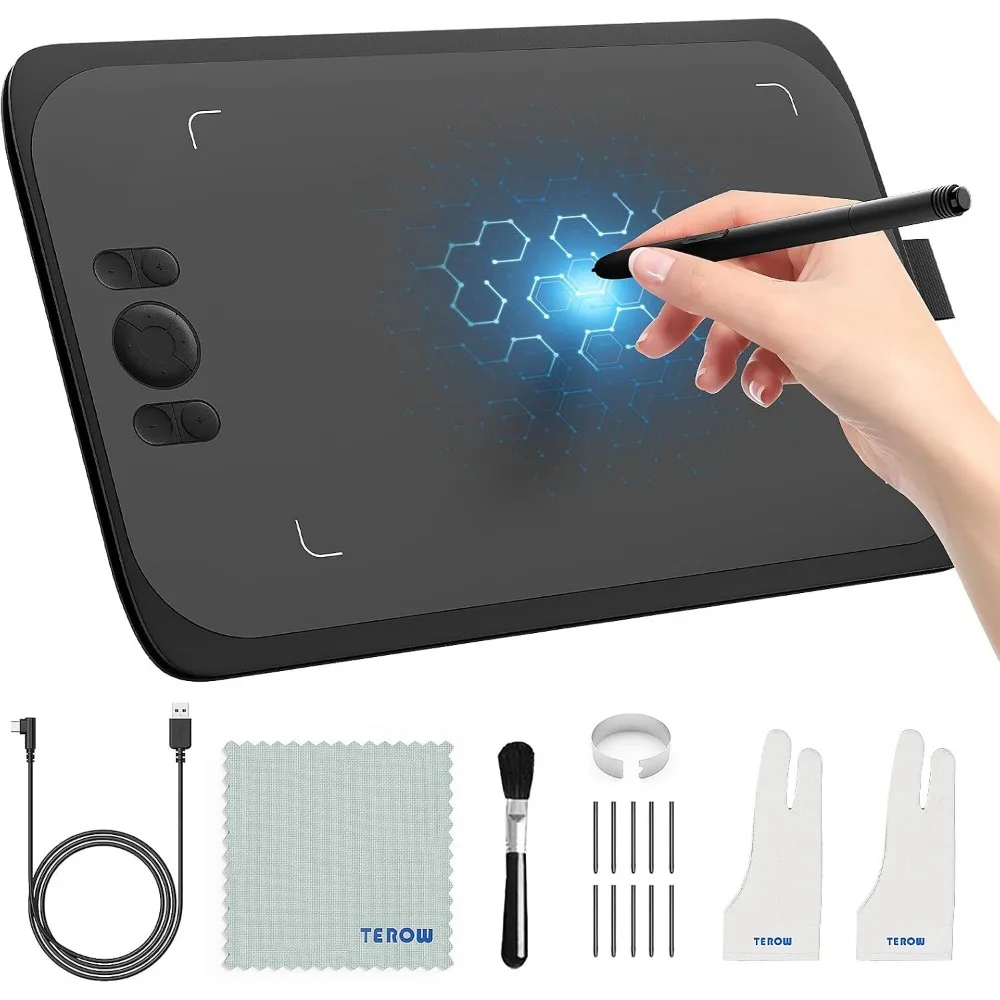 Digital Graphics Tablet for Art, Sketch, Design, and Teaching with 10x6 Inch Drawing Area and Shortcut Keys