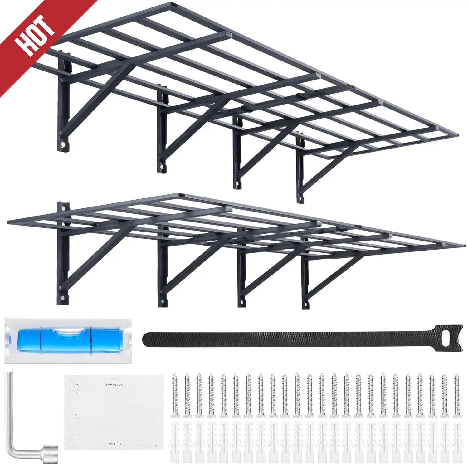 

НОВЫЕ гаражные полки, настенные, сверхмощные полки 2 x 6 футов, стеллаж для хранения грузоподъемностью 1600 фунтов, плавающий пакет, подходит