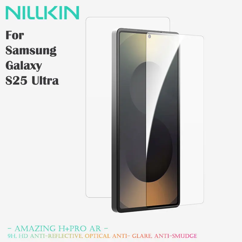 

NILLKIN H+ Pro AR GlassScreen Protector For Samsung S25 Ultra, Anti-Smudge Technology, 3D Full Coverage, Easy Installation Kit