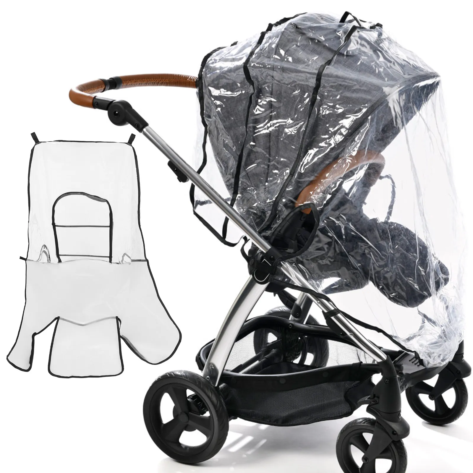Stroller Cover Baby Pushchair Pram Buggy Cold Windproof Halloween Christmas Baby Stroller Rain Cover Waterproof Transparent