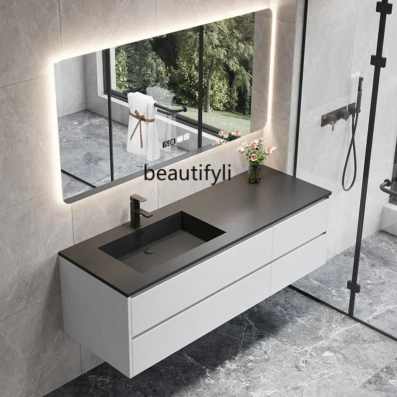 Stone Plate-in-One Bathroom Cabinet Combination Hand Washing Inter-Platform Basin Bathroom Hotel Bathroom Cabinet