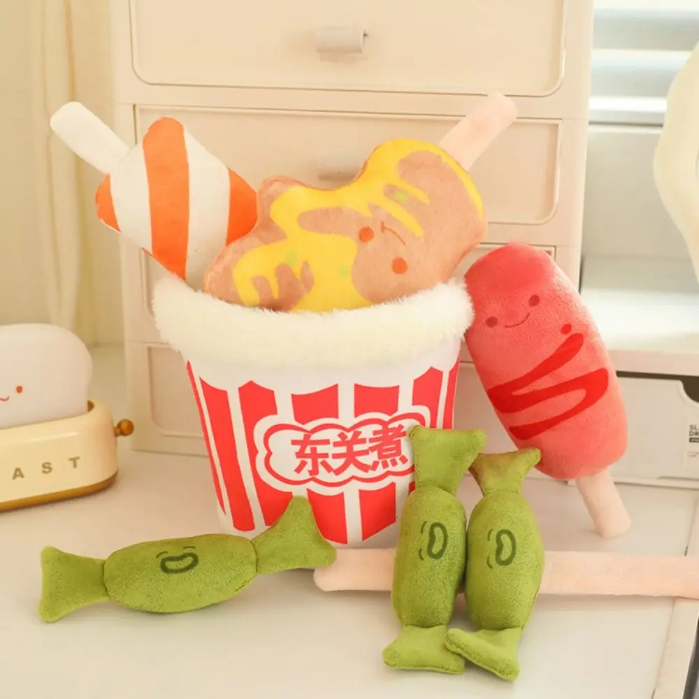 Plantas de peluche para cocinar, albóndigas realistas, planta en maceta, muñeco de peluche Kawaii, brochetas suaves y calientes, juguetes de peluche