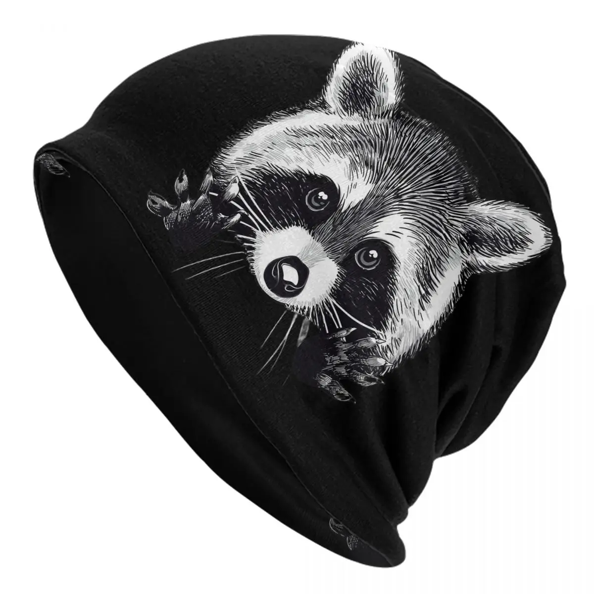 Cute Raccoon Bonnet Hats Vintage Outdoor Skullies Beanies Hats Trash Panda Unisex Knit Hat Spring Multifunction Cap