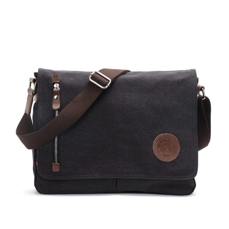 Imagem -05 - Unissex Mensageiro Bolsa de Lona Ocasional Bolsa de Ombro Estilingue Mochila Mensageiro para Homens Escritório Trabalho 13 Polegada Bolsa para Portátil