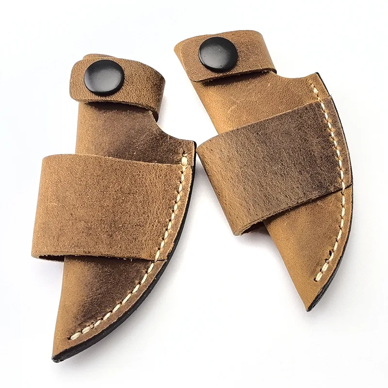 1pc Crazy Horse Leather Small Straight Knife Fixed Blade Sheath Scabbard Pants Cover Holders Case Storage Bag