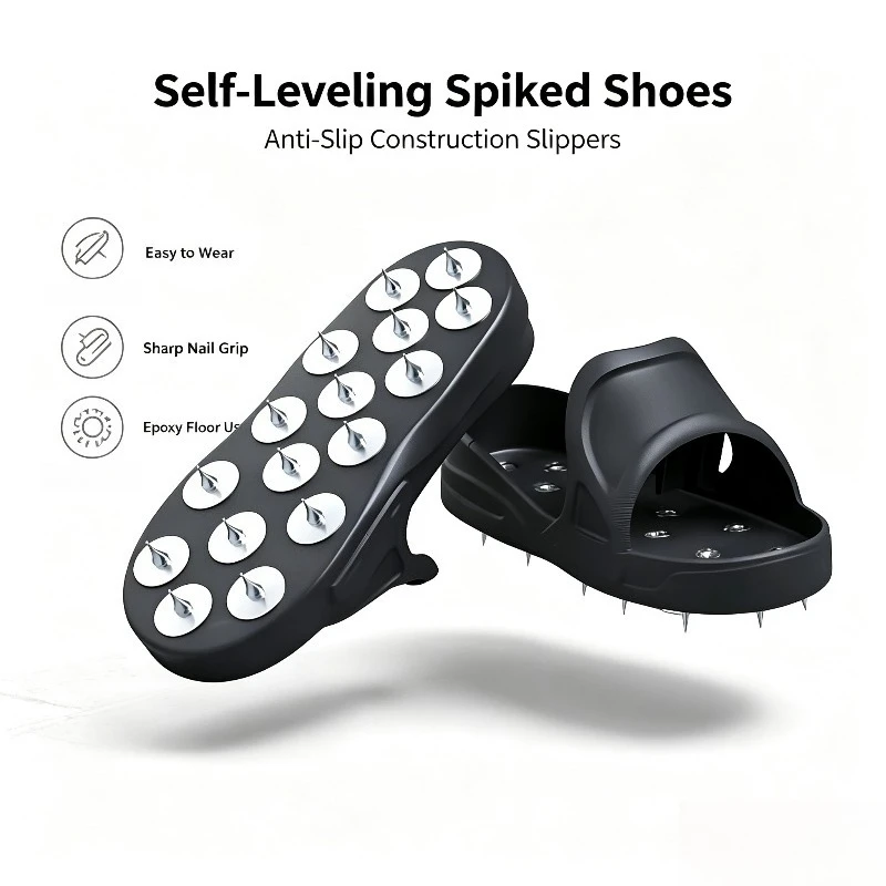 Slip-on Spiked Shoes, Epoxy & Self-leveling Cement Floor Construction Cleats, Easy Wear Flooring Work Tool